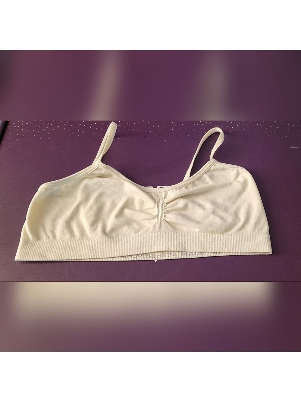 Seamless ruched spaghetti strap bralette Sz Meoum